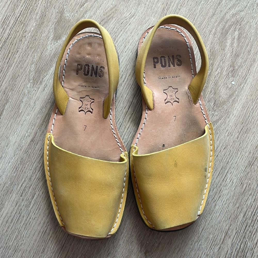 PONS Avarcas Yellow Sandals W 7/7.5